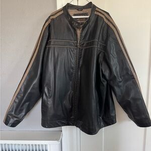 Arizona Jean Company         Brown/Black and Tan Faux Leather Jacket 2XL